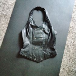 Black Leather Halter