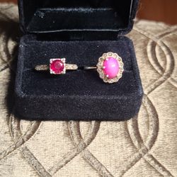 Ruby Silver Rings 