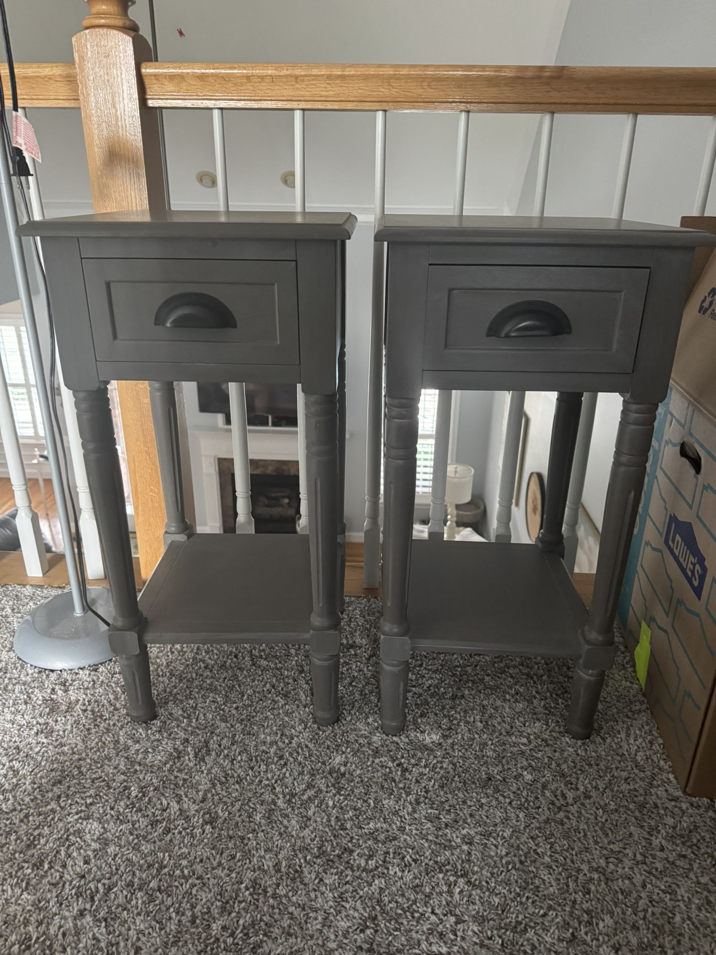 2 Grey End Tables