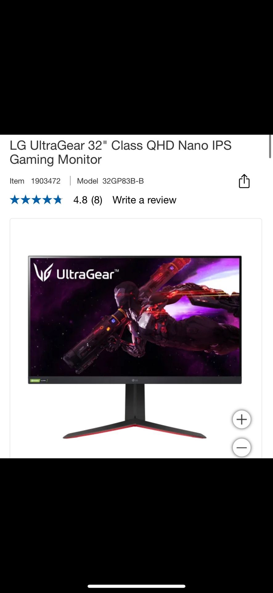 LG UltraGear 32" Class QHD Nano IPS Gaming Monitor