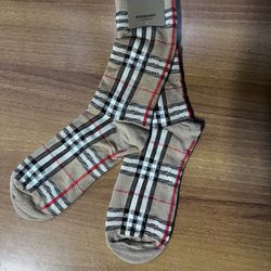 Burberry Vintage Check Intarsia Cotton Cashmere Socks Size S