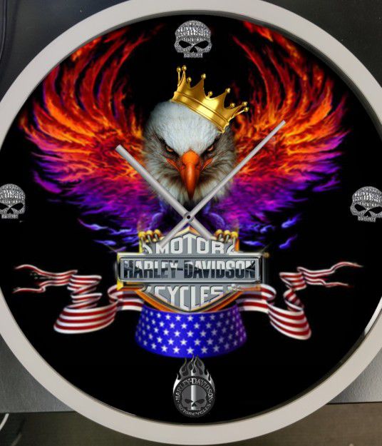 Harley Davidson Eagle King 12" Clock 
