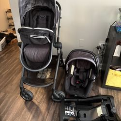 Evenflo Pivot Vizor Modular Reversible Stroller Travel System with LiteMax Infant Car Seat