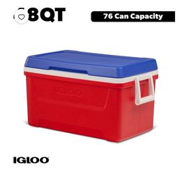 Igloo 48 QT Laguna Hard Sided Ice Chest Cooler, Red White & Blue