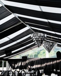 Black chiffon drape