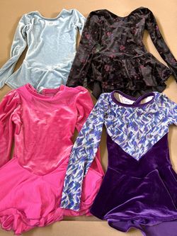 Four Girls Ice Skating, Figure Skating Dresses