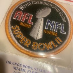 Vintage 1968 AFL/NFL Superbowl Patch 4-1/4”