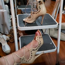Windsor Smith Beige Lace Up Heels 7