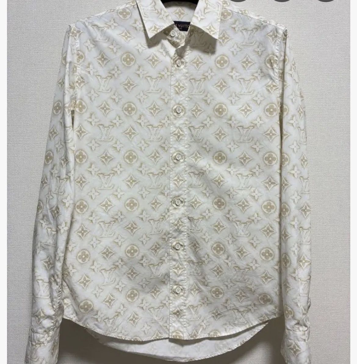 Louis Vuitton Monogram Sand Long Sleeve Shirt Rare Autumn Winter (Size L)