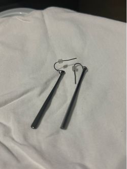 Black Rod Drop Earrings