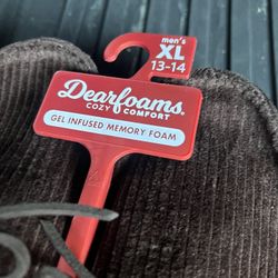Men’s Dearfoams Slippers/size 13-14/brown /brand New 