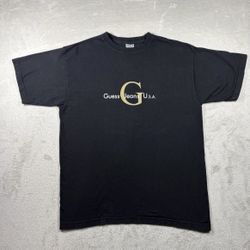 Vintage Y2K Guess Jeans Graphic T Shirt Men's L Black Made in USA 90s #1669