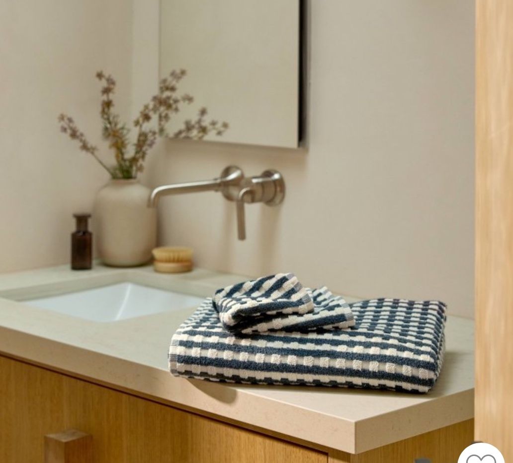 Set of 2 TERRY CHECK HAND TOWEL Cove