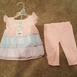 NEW Dress with pants 3-6 months