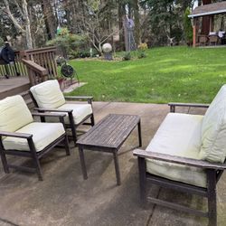 Wood Outdoor Patio Conversation Set