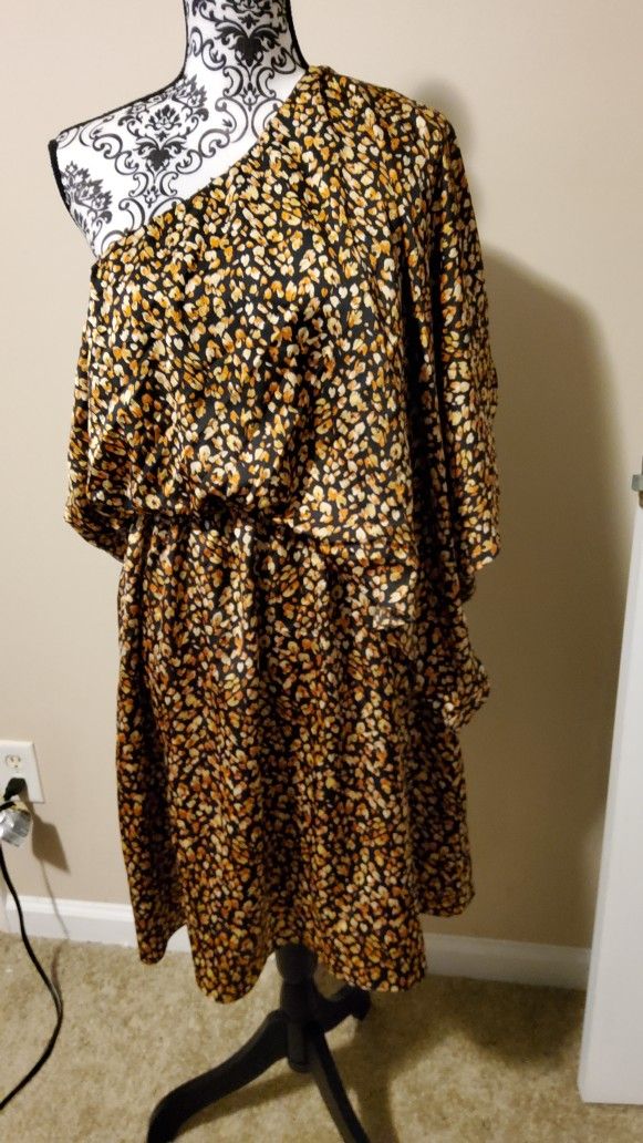 One Shoulder Printed Dress Size 3xl