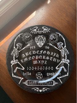 Royal Wessex Gothic Ouija Board Skeleton 12” Chop Plate Round Platter Halloween Decor
