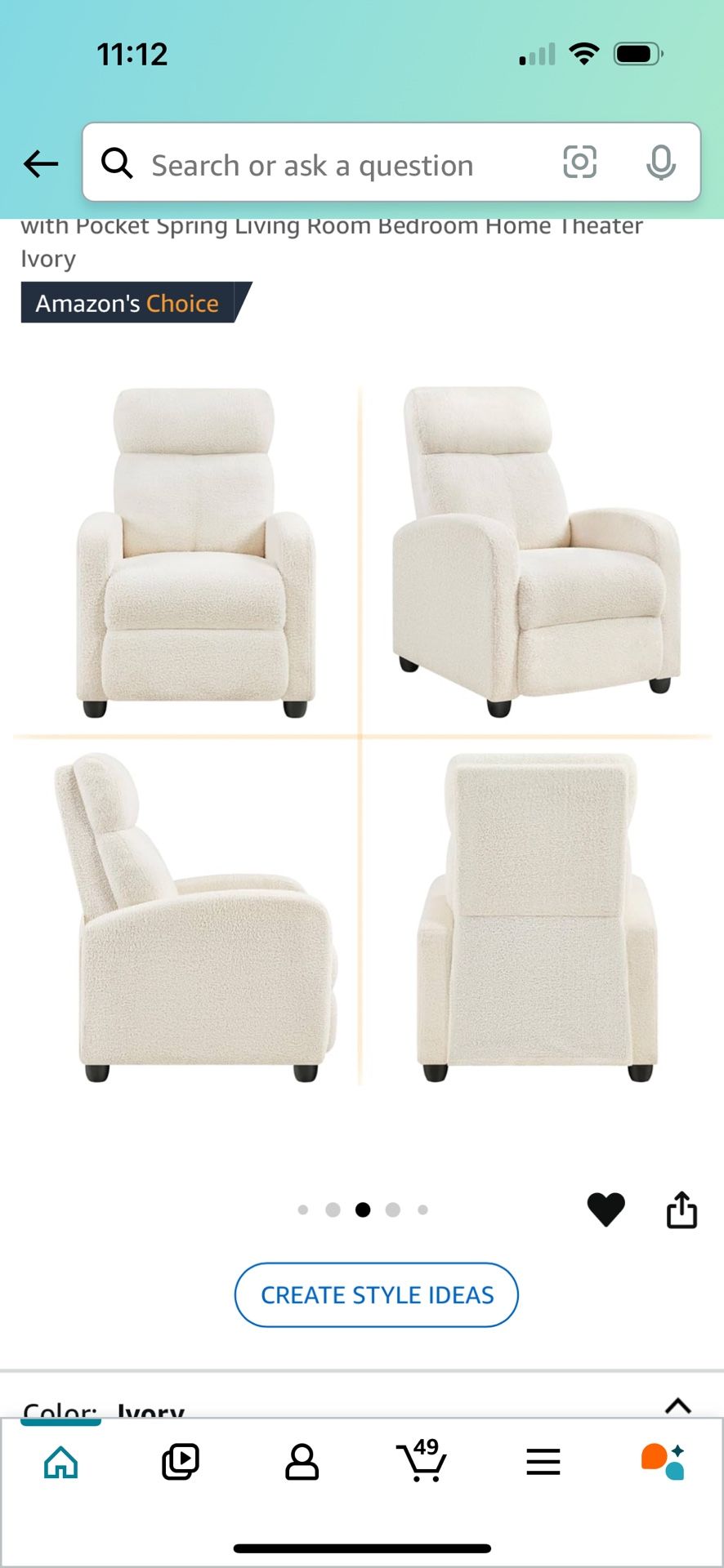 2 Push Back Recliner Chair $110.00 Each