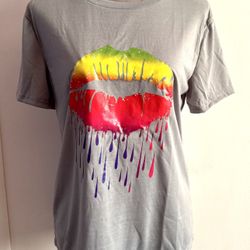 Lip Print Shirt, Medium 