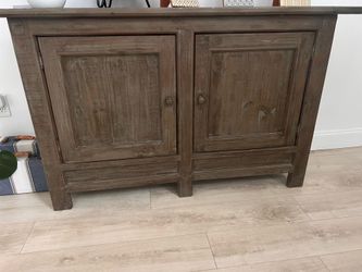 Rustic Wood Two-Door Sideboard Cabinet