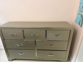 Modern 7-Drawer Dresser – Olive Gray Finish Move Out Sale!