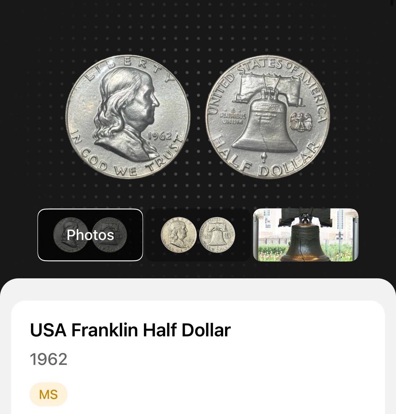 MS 1962 - USA Franklin Half Dollar