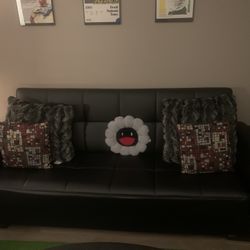 Black Leather Couch 