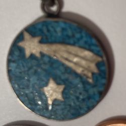 Vintage Sterling Silver 925 Turquoise Pendant Charm