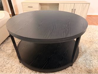 Round Black Coffee Table