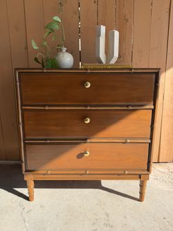 Vintage Drexel faux bamboo three-drawer chest