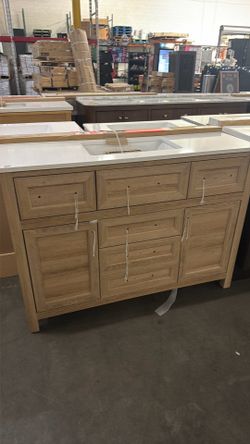 Hanna 48 in. Single Sink Freestanding Weathered Ta