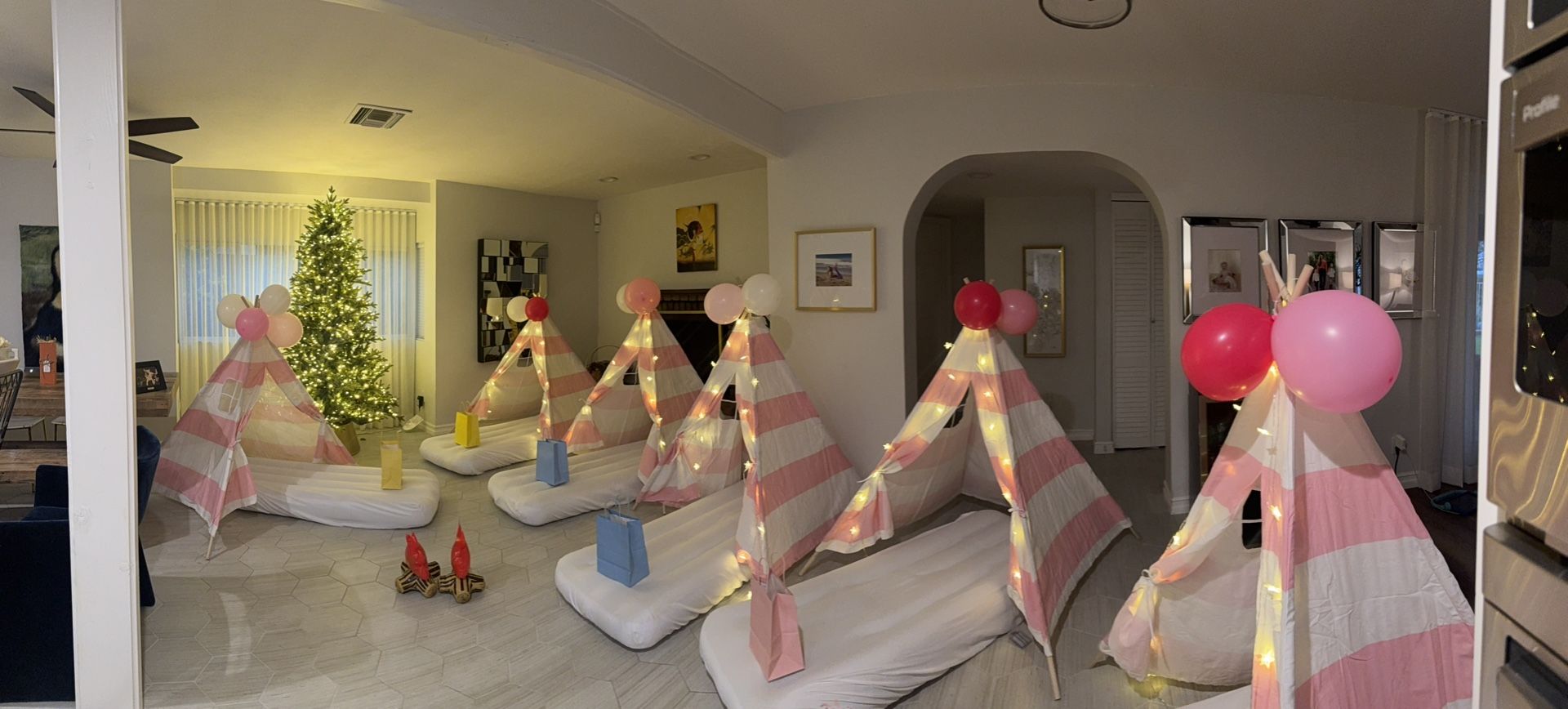 6 TeePees for Slumber Party - Includes Everything