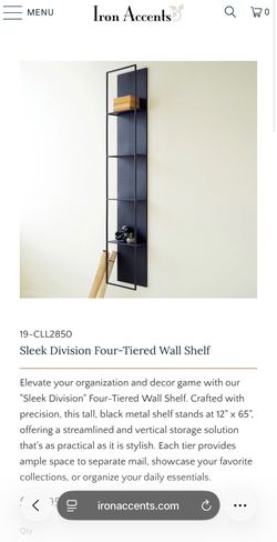 NEW 4-Tier Modern Black Metal Wall Shelf | Brand New in Box