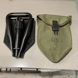U.S Military Issued Trifold Shovel And Case From Vietnam 