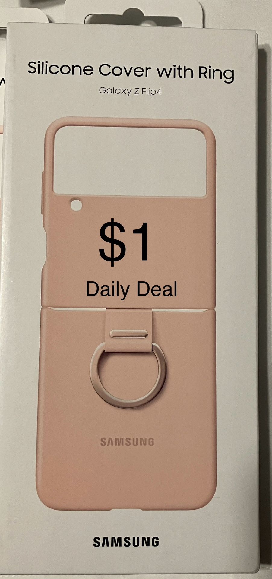 Samsung Galaxy Z Flip4 Silicone Phone Case with Ring Pink