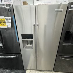 Kitchen Aid Side By Side In Stainless Steel Used 