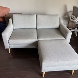 Loveseat Couch & Ottoman | Mid-Century Modern