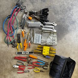 Bag Of Tools, ( Crescent, Wrench, Nut Drivers, Allen‘, Levels, Pliers)