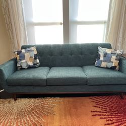 Teal Color Three Seater Sofa