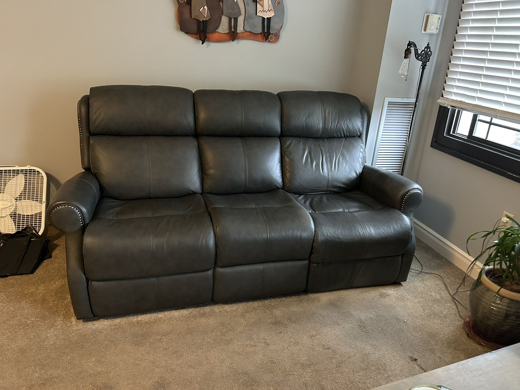 Leather Recliner Sofa