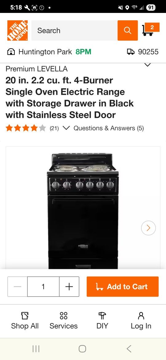 Electric Range 20"