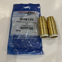 (Pack of 2) American Torch Tip Nozzle Large 5/8" Bore  1/8" Recess Copper, Model: N-5818B 