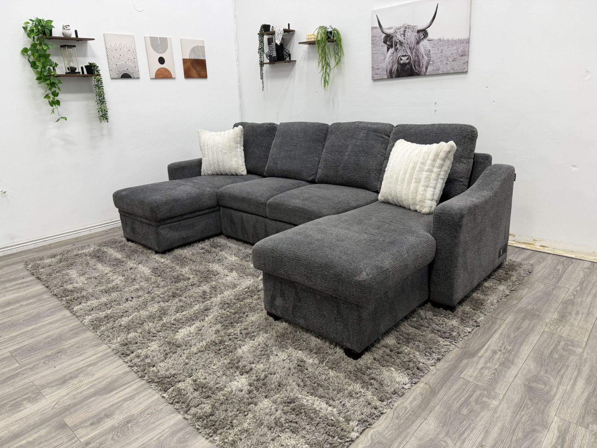 Grey Sectional Couch - Free Delivery 