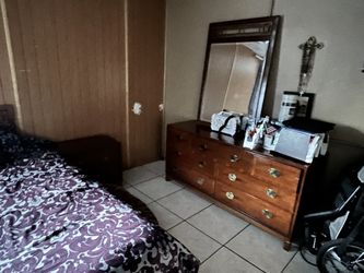 Bedroom Furniture Set - King Size Mattress + Queen Bed Frame + Night Stand + Dresser