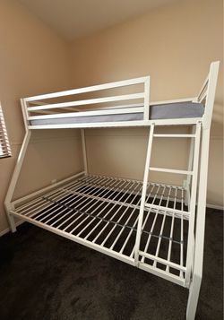 Bunk bed white frame, twin over full size