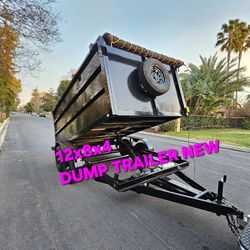 BRAND NEW DUMP TRAILER 8X12X4 12,000 LBS HYDRAULIC SYSTEM ROLLING TARP AND SPARE TIRE LED LIGHTS TITLE IN HAND READY FOR WORK FOR ANY QUESTION TEXT ME