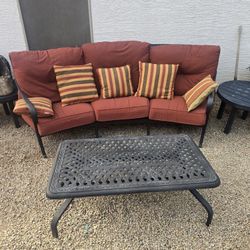 $1000   BEAUTIFUL MALLIN BIG COUCH WITH MACHIN 2 TABLES AND WITH SUNBRELLA CUSHIONS 