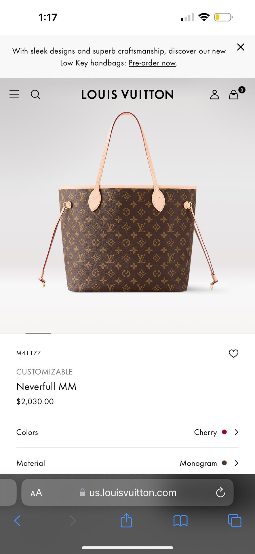 Louis Vuitton Neverfull MM tote Cherry