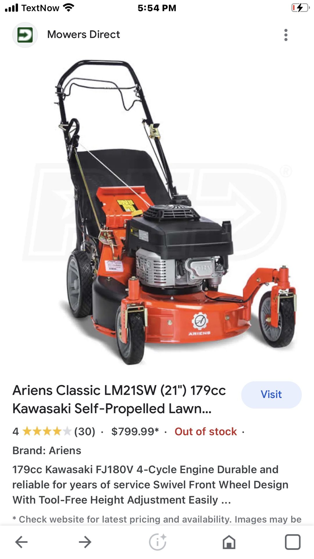 Ariel’s Self Propelled Mower