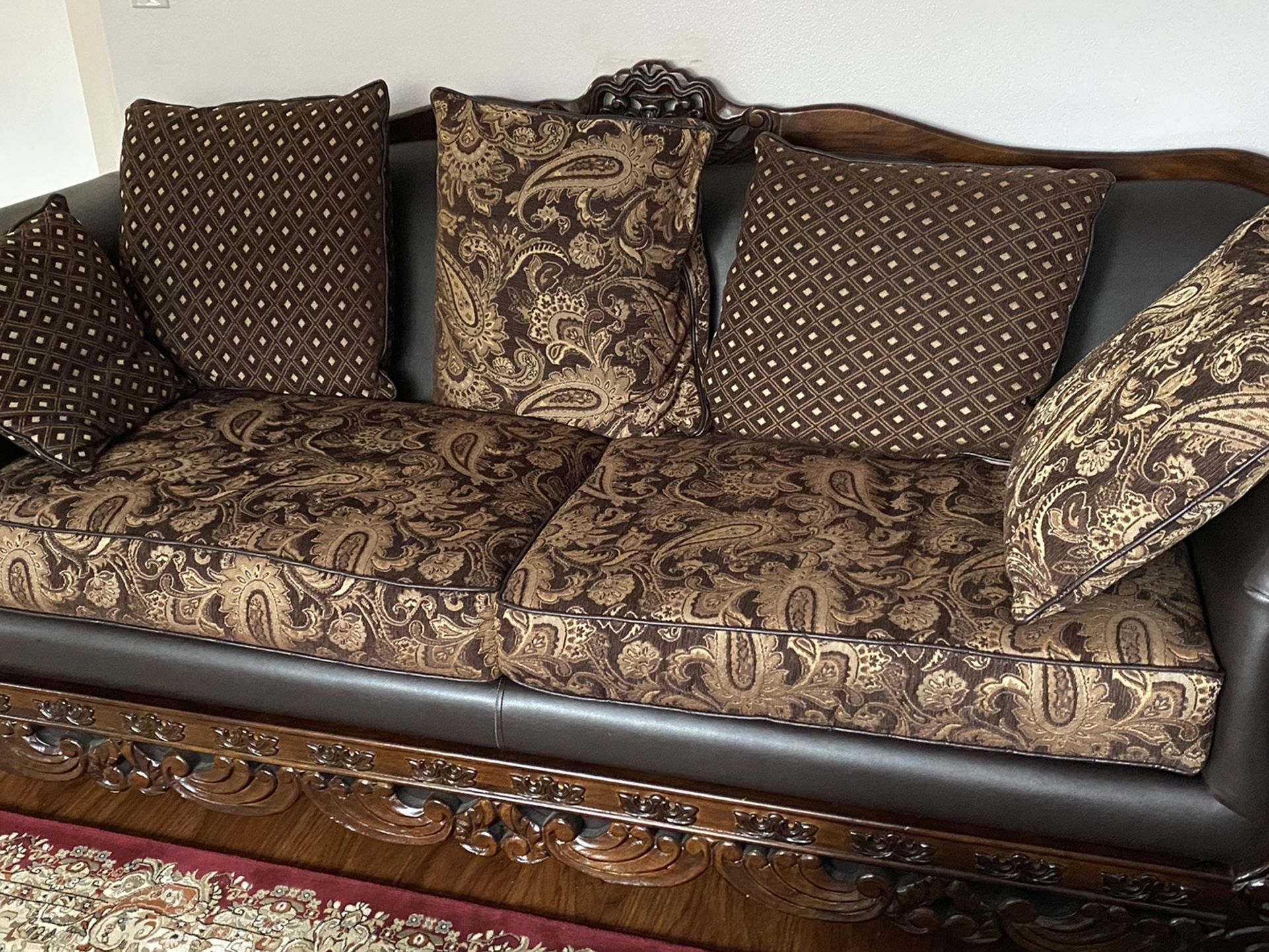 Renea Rolled Arms Sofa 3 Pieces $800